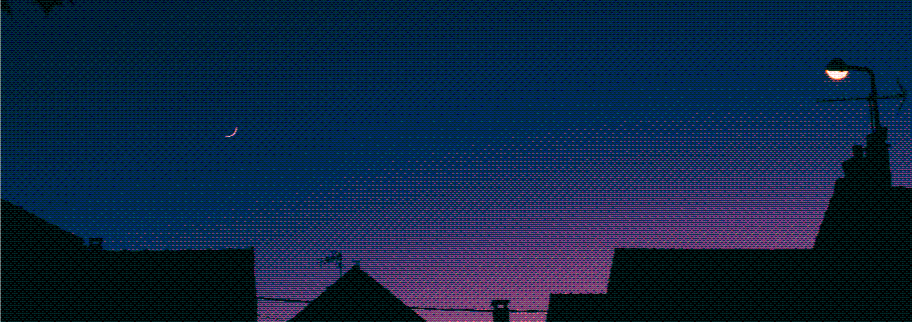 da moon in a city